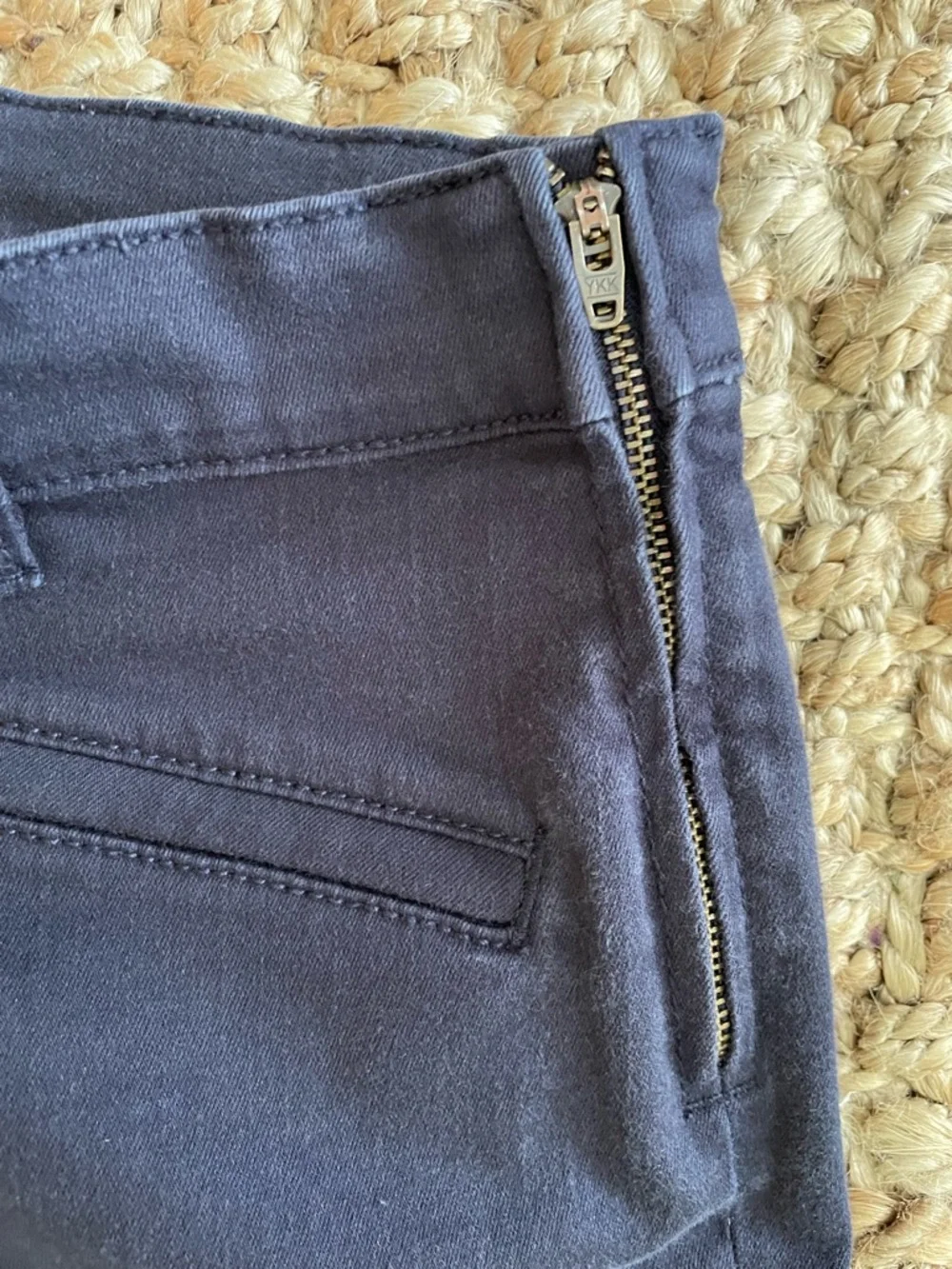 Tory Burch Riding Pants Women 32 Navy Skinny Ankle Zip Button Detail Stretch